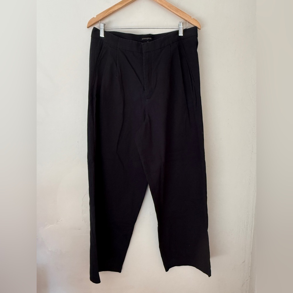 Banana Republic Black Trousers 14 High Rise Slim Ankle Pant Modern Minimal